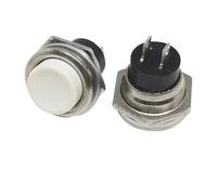 Finestrino Alzacristalli Pulsantiera Alzavetro 5/20 Pezzi Interruttore A Pulsante Momentaneo Interruttori Rotondi Momentanei Da 16 Mm A 2 Pin DS-212 Pulsanti Elettrici(White,20pcs)