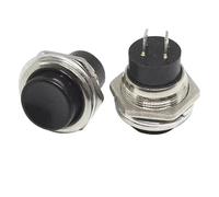 Finestrino Alzacristalli Pulsantiera Alzavetro 5/20 Pezzi Interruttore A Pulsante Momentaneo Interruttori Rotondi Momentanei Da 16 Mm A 2 Pin DS-212 Pulsanti Elettrici(Black,100pcs)