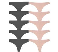 FINETOO 10er Pack Damen Nahtlos Strings Seamless Slip Panties Soft Hipster Unterwäsche Frauen Unterhosen Tangas Set Sexy Tanga Bequem Dessous Lingerie für Frau Mehrfarbig XS-XL