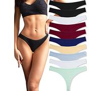 FINETOO 10er Pack Strings Set Tangas Damen Baumwolle Unterhosen Sexy Unterwäsche für Frau Lingerie Sexy for Women Dessous Thong Mehrpack S-XL
