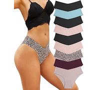 FINETOO 9er Pack Seamless Slips Damen Nahtlose Panties Soft Stretch Invisibles Unterhosen Sexy Unterwäsche Frauen No Show Hipster Underwear Cheeky XS-L
