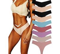 FINETOO 9er Pack Seamless String Tanga Damen Sexy Slips Nahtlos Hipster Unterhosen Tangas Set Bequem Unterwäsche Frauen Mehrfarbig XS-L