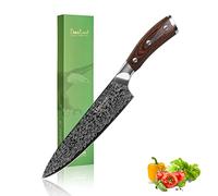 FineTool Coltello da cucina, coltello da chef professionale 20cm acciaio inossidabile 7Cr17 con legno di Pakkawood, coltello da cucina più affilato, scelta migliore per la casa e il ristorante