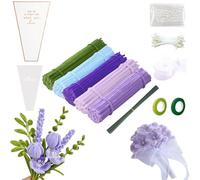 FINEVERNEK 250 Pezzi Scovolini Colorati per Lavoretti, Set di Fili di Ciniglia per Lavoretti Fiori, Guttaperca Verde, Steli per Fiori Finti, per Decorazioni Artigianato, Viola