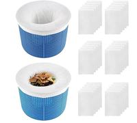 FINEVERNEK 30 Pezzi Calzini da Skimmer per Piscina, Calzini Skimmer Piscina Nylon Riutilizzabile, Elastico Calze da Filtro per Piscina per Intrappolare Polline, Foglie, Erba, Capelli, Insetti