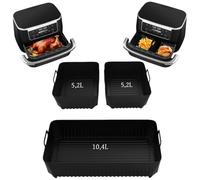 FINEVERNEK 3PCS Teglie in Silicone per Friggitrice ad Aria - Compatibile con Ninja AF500EU/Foodi Flex 10.4L | ，Stampo in Silicone per Friggitrice ad Aria Calda Ninja，Accessori Friggitrice ad Aria
