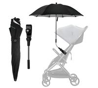 FINEVERNEK Ombrellino Passeggino Universale, Ombrellino Parasole Passeggino Anti UV 50+, Ombrello Parasole Passeggino con Un Manico, Ombrellone per Passeggino per Carrozzina e Passeggino-Nero
