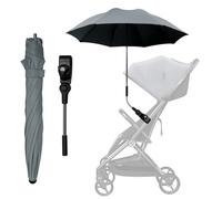 FINEVERNEK Ombrellino Passeggino Universale, Ombrellino Parasole Passeggino Anti UV 50+, Ombrello Parasole Passeggino con Un Manico, Ombrellone per Passeggino per Carrozzina e Passeggino-Grigio