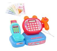 Finga, registratore di cassa giocattolo per bambini - Registro calcolatore di con scanner e contanti - Illuminazione ed effetti sonori Giocattoli di apprendimento, sviluppa le abilità