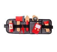 Finge Play Firefighter Gear - Play Fireman Tools | Supporto Del Costume Eroe Per I Bambini Piccoli, Di Vestire Per Bambini, Cosplay Da Corsa Educativa, Gioco In Legno Con Bo