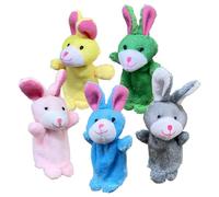 Finger Animal Set, Plush Bunny Finger Toy Doll, 10 cm Cute Puppet Set di 5 per bambini, Shows, Playtime, School, Birthday Comfortably Child's Encouraging Imaginative