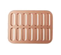 Finger biscuits bande longue moule bonbons eclair plaque de cuisson Hot Dog Pack perforé Puff forme twinkie gâteau plat (12 Cups)