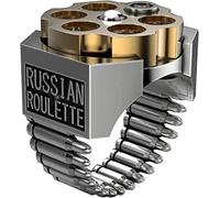 Finger Circlet Creativo Resistente all'Usura Uomini di Rame Placcato Roulette Russa a Forma di Anello Dito per Party Club Cosplay per Fidanzata Moglie Mamma Teen Coppie Practical Design