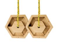 Finger Exerciser - Hexagonal Wooden Trainer for Climbing & Home Workouts | Portable Hangboard with Grip Training Holes, Hand Strengthener for Fitness Gym Practice and Finger Endurance, 15x13x3cm Wood