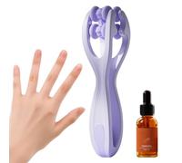 Finger Massager Roller, Double-Row Finger Hand Massage Exerciser Relief Sensory Handheld Tool for Men, Women, Adults, Travel, Home Use, 6.3x1.42 inches, Gray, Green, Purple, Pink