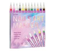 Finger Pens, Colorful Nail Markers | 12 Piece Set For DIY Decorations, Easy Control Precision Tips, Beginner Friendly Nails Art Kit, Perfect Holiday For Christmas