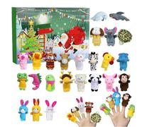 Finger Puppets Countdown Calendar- Cloth Animal Toy Set | Christmas | Christmas Countdown Calendar- Cloth Animal Toy Set | Finger Puppets Countdown Calendar + for Girls & Kids