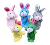 Finger Puppets, Plush Bunny Toy Set, Interactive Soft Cute Plush, 3.94in Engaging Storytelling Role Playing, Animale Hand Puppets for Kids, Schools, Playtime, Birthday