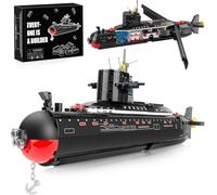 Finger Rock Set di blocchi da costruzione per morsetti per sottomarini, 519 pezzi, kit modello sottomarino lungo 39 cm, regalo per città di nave militare per adulti e adolescenti