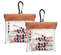 FINGER TEN Borsa porta palline da golf, trasparente, per uomini e donne, supporto professionale per tee da golf, include tee in legno di bambù per campo da golf (confezione da 2 caffè)