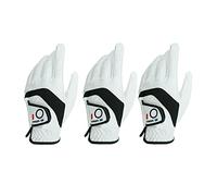 FINGER TEN Guanti da golf da uomo, mano sinistra e destra, in pelle Cabretta, confezione multipla per tutte le stagioni, morbidi, resistenti, comodi, per tutte le condizioni atmosferiche, 3 pezzi,