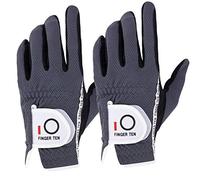 FINGER TEN Guanti da golf da uomo, per mano sinistra, impermeabili, resistenti all'usura, antiscivolo, colore grigio, flessibili e durevoli (confezione da 2, M indossati sulla mano sinistra)