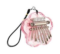 Finger Thumb Piano 8 Key - Flower Design Translucent, Acrylic with Lanyard Portable Handheld Music Instrument for Party School Outdoor Travel Family Gathering Beginner Children Adults Musical