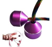 Finger Toys for Practicing Finger Dexterity, Metal Fidget Spinner, Mini Ball Spinners on String, Aluminum Alloy Worry Beads, Finger Toy for Men Women Youngs (Purple)