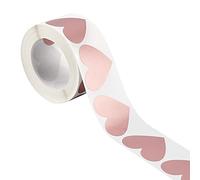 FINGERINSPIRE 1 rotolo 300 pezzi Etichette Adesive Da Grattare A Forma di Cuore Adesivo Da Grattare In Oro Rosa Da 3.5 mm per Carte Da Grattare Fai-Da-Te Pellicola Password Adesivo Raschiare Carta