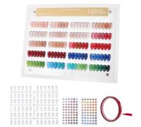FINGERINSPIRE 1 set di espositori per unghie in acrilico bianco con 120 punte trasparenti per unghie, organizer professionale per salone di bellezza, ad alta trasparenza, con adesivi adesivi