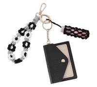 FINGERINSPIRE 1 Set Portachiavi da Polso Boho con Porta Rossetto e Porta Carte in Pelle Organizer Multifunzionale per Chiavi Auto Carte per Donne Articoli Essenziali da Viaggio per Uso Quotidiano