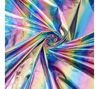 FINGERINSPIRE 1 x 1,5 m ologramma iridescente tessuto elasticizzato colorato a 2 vie tessuto elasticizzato iridescente a righe tessuto per cucire arcobaleno poliestere spandex tessuto per vestiti