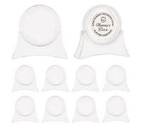 Fingerinspire 10 set Espositore per Monete In Acrilico Vetrina Galleggiante Da 60x66 mm con Scatola Rotonda Da 37 mm / 1.5 pollici e Base Trapezoidale Porta Capsule per Monete Antiche per Monete