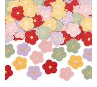 FINGERINSPIRE 100 toppe floreali in 5 colori all'uncinetto, 26 mm, per cucito, fiori fatti a mano, toppe floreali all'uncinetto, accessori per abbigliamento, riparazione fai da te, decorazioni