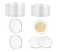 FINGERINSPIRE 12 Pz Portachiavi Porta Monete Trasparente Diametro Interno 50mm Contenitore per Monete Commemorative in Acrilico Piatto e Rotondo Custodia per Collezionisti I Regali e Portachiavi