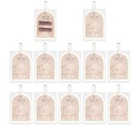 FINGERINSPIRE 12 Pz Schede Espositive per Unghie Finte con Catenella da Appendere 130x90mm Bianche con Istruzioni per L'Applicazione Delle Unghie Finte per Manicure Artiste per la Visualizzazione