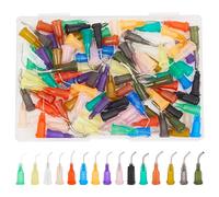 FINGERINSPIRE 120 aghi erogatori a punta smussata pre-piegati, 15 misure miste, 14G-34G, per applicatori di olio o colla