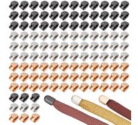 FINGERINSPIRE 120 Pz Clip per Estremità Lacci delle Scarpe 9x7.5mm 3 Colori in Ottone Color Canna di Fucile/Oro/Argento Senza Lacci per Scarpe da Corsa Stivali da Lavoro Calzature da Ginnastica