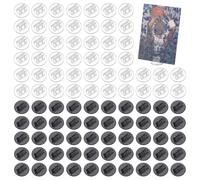 FINGERINSPIRE 120 Pz Espositore per Carte da Gioco Trasparente 20x10mm Supporto da Tavolo Rotondo Piatto Bianco e Nero Porta Pezzi da Gioco in Plastica Porta Biglietti da Visita in Acrilico per Carte
