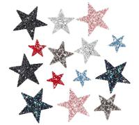 FINGERINSPIRE 14 toppe termoadesive con strass a forma di stella, termoadesive a forma di stella, per vestiti, scarpe, indumenti, fai da te, abbigliamento, jeans, riparazione decorazione