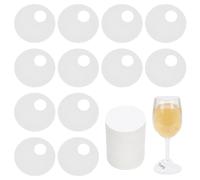 FINGERINSPIRE 150PCS Etichette di Carta Rotonde per Bevande 50mm vuote USA e Getta per Bicchieri da Bere Etichette di Carta Bianca USA e Getta per Vino Etichette per Bicchieri da Vino Etichette