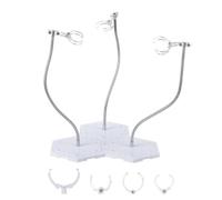 FINGERINSPIRE 1Set 3pcs Action Figure Stand Bianco Plastica Minifigure Display Stand con Regolabile Snake Bone Staffa Modello Bambola Supporto Supporto con Base Esagonale Montaggio Figura Supporto