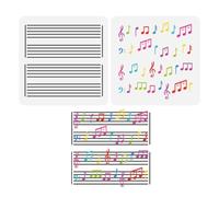 FINGERINSPIRE 2 stencil per pittura musicale, 15 x 15 cm, riutilizzabili, a strati, motivo note musicali, modellini per disegno fai da te, arte, musica, notazione, decorazione, stencil per pittura su