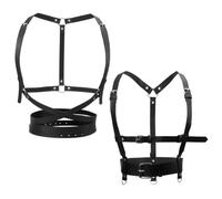 FINGERINSPIRE 2 Stück Punk Leder Harness Taillengürtel PU Leder Körperharness Gürtel Schwarzer Punk Stil Gürtel Für Damen Accessoire Gothic Korsettgürtel Für Bühnenauftritte Und Alltagskleidung