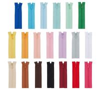 FINGERINSPIRE 20 Pz 9cm di Lunghezza Super Tiny Zippers Micro Mini Zippers Piccole Cerniere Colorate in Nylon, 20 Colori Mini Vestiti per Bambole Cerniere per Progetti di Cucito Fai da Te per Adulti