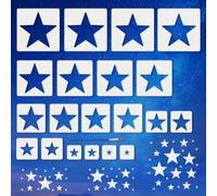 FINGERINSPIRE 20 Pz Stencil per Pittura a Stella 5 Misure Stencil con Motivo a Stella Stencils per Disegno a Stelle in PET Cavo Temi Graffiti Modelli per Pittura su Legno Pareti Pavimenti e Mobili