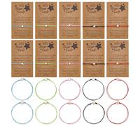 FINGERINSPIRE 20Pz Bracciale dell'Amicizia A Forma di Stella con 20Pz biglietti Esprimi Un Desiderio Braccialetti Dei Desideri Gioielli per Il Ritorno A Scuola Braccialetti per Il Lavoro di Squadra