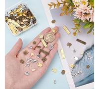 FINGERINSPIRE 216 Pz 18 Stili Lega Parola Ciondoli Pendenti Fatti A Mano con Amore Ciondoli Ovale/Cuore/Rettangolo/Mano/Fiore Forme Creazione di Gioielli Accessori per Collane Fai da Te, Bracciali