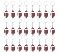 FINGERINSPIRE 24 Pz Ciondoli da Calcio 112mm di Lunghezza Colore Marrone Sella Mini Portachiavi con Palla Portachiavi da Rugby in Silicone con Anelli Ciondoli in Ferro per Riempitivi Regalo