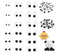 FINGERINSPIRE 240 Pz Occhi in Feltro per Bambole 6 Stili Kit di Forme di Occhi Bianchi e Neri Occhio Ovali e Rotondi Posteriori Piatti Materiale per Artigianali Fai da Te e Creazioni di Progetti